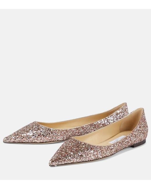 Bailarinas Love con glitter Jimmy Choo de color Brown