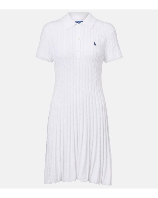 Polo Ralph Lauren White Cable-Knit Mini Dress