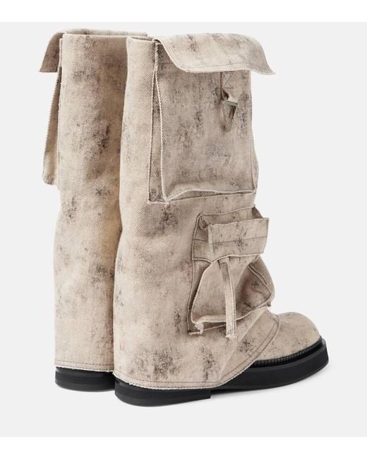 The Attico Natural Stiefel Robin Aus Canvas