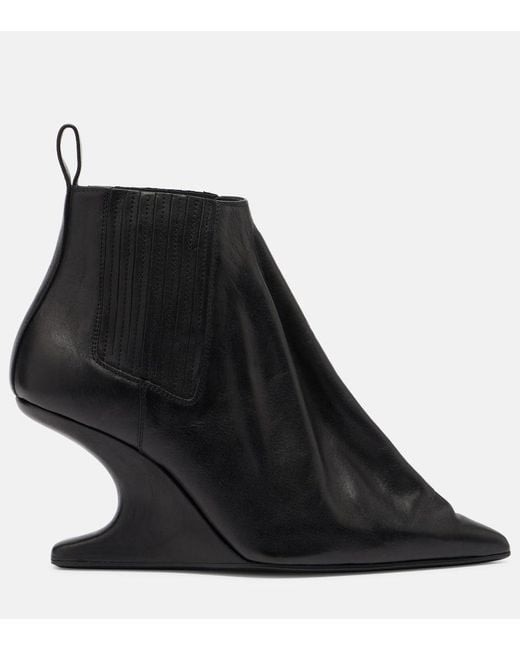 Bottines En Cuir Rick Owens en coloris Black