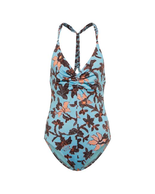 Ulla Johnson Synthetic Madeira Halterneck Floral Swimsuit in Blue | Lyst UK