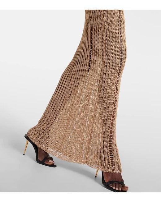 Tom Ford Natural Halterneck Chainmail Gown