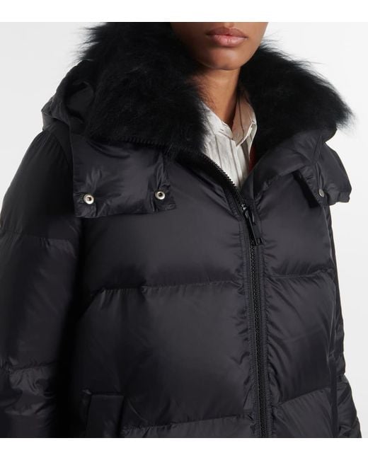 Yves Salomon Black Quilted Down Jacket