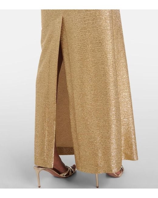 Oscar de la Renta Natural Lame Gown