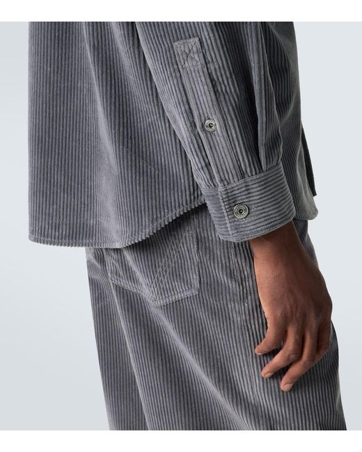 Bottega Veneta Gray Matt Cotton Corduroy Shirt for men