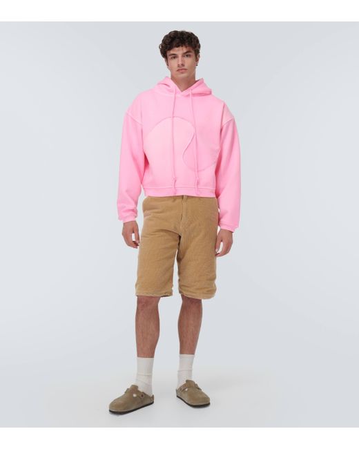 ERL Pink Cotton-blend Fleece Hoodie for men
