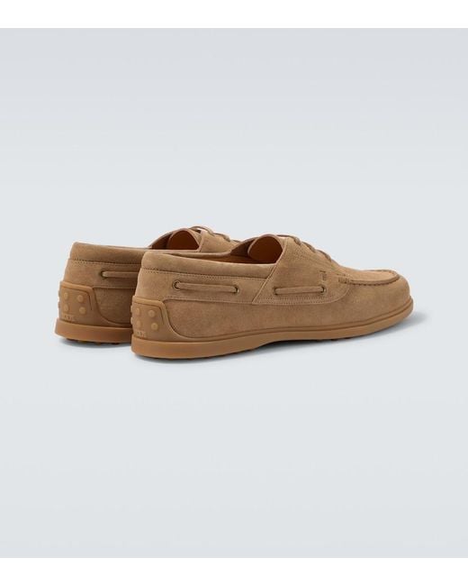Tod's Brown Gommino Suede Boat Shoes for men