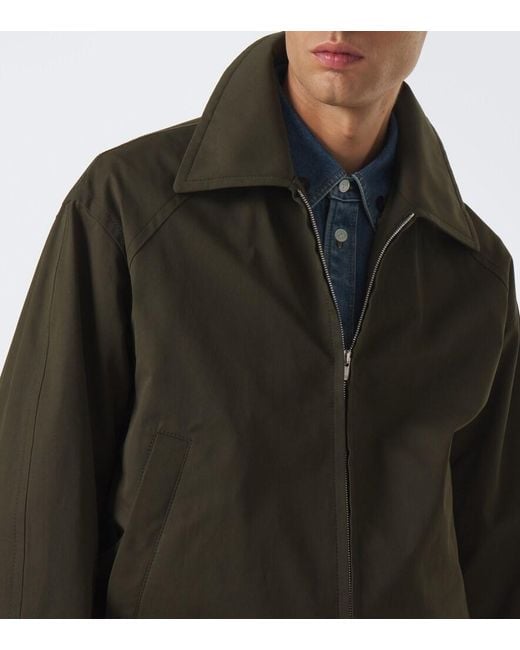 Bottega Veneta Green Intrecciato Cotton Twill Blouson Jacket for men
