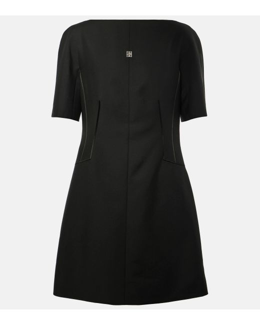Robe midi en laine melangee Givenchy en coloris Black