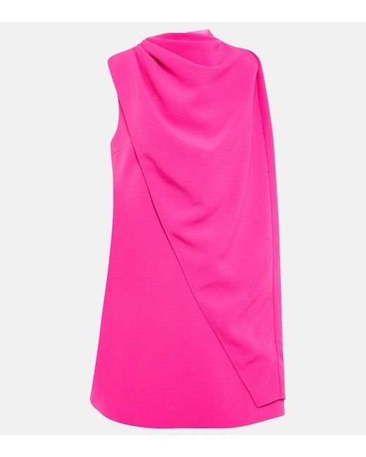 Safiyaa Pink Margareta Asymmetrical Cape Minidress