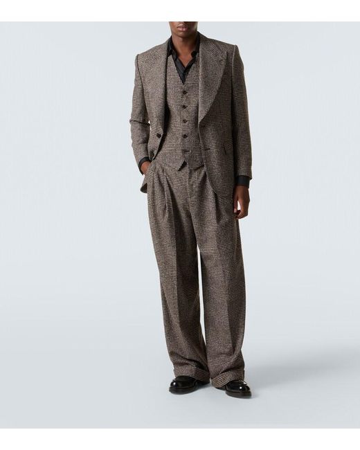 Dolce & Gabbana Brown Checked Pattern Vest for men