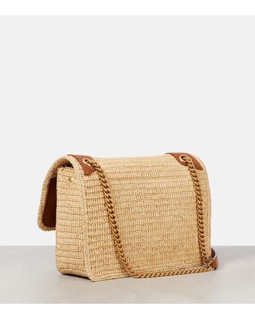 Saint Laurent Natural Niki Medium Raffia Shoulder Bag