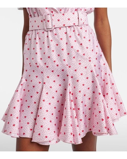 Rodarte Pink Printed Silk Twill Minidress