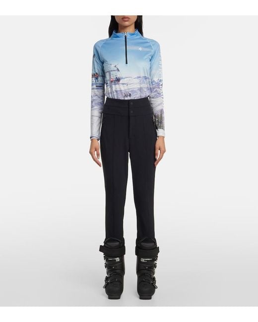 Perfect Moment Blue Aurora High-Rise Stirrup Ski Pants