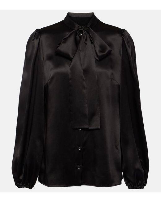 Blusa in raso di seta di Dolce & Gabbana in Black
