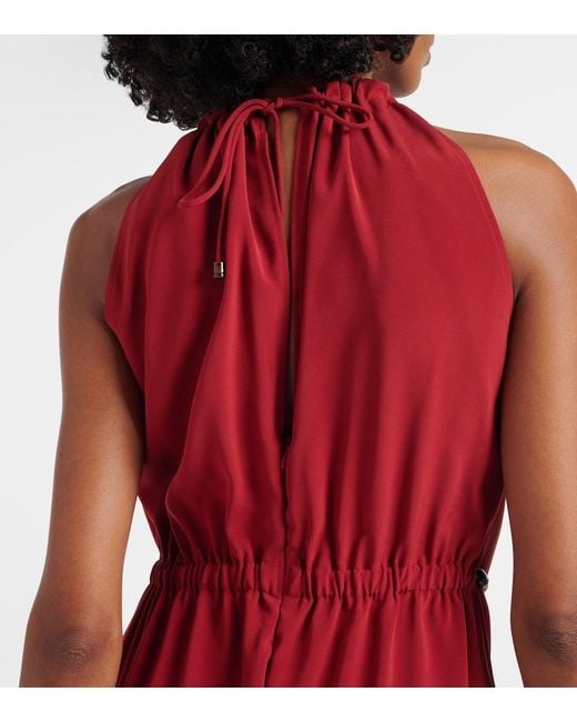 Max Mara Red Alamaro Halterneck Jumpsuit