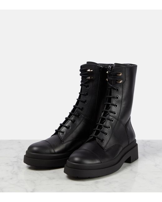 Jimmy Choo Nari Leather Mid-calf Boots in Black | Lyst