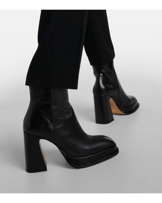 Souliers Martinez Black Nova Chueca Leather Ankle Boots