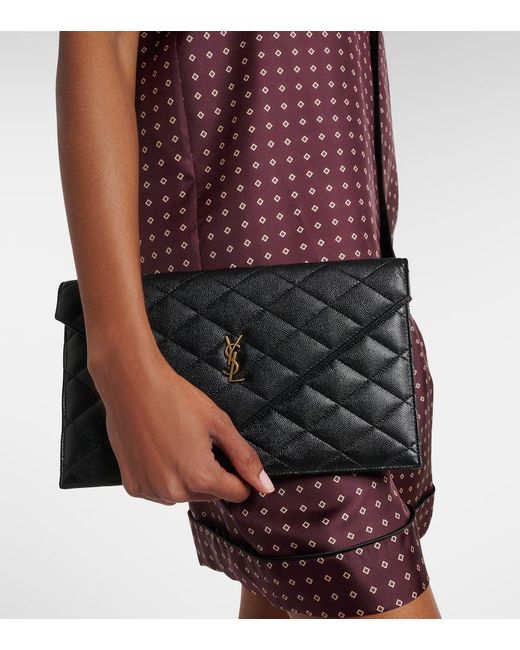 Saint Laurent Black Paris Leather Clutch
