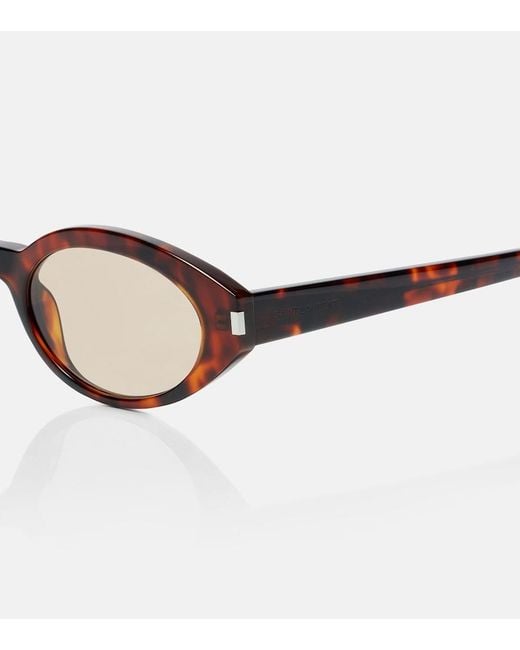 Saint Laurent Brown Sl 567 Oval Sunglasses