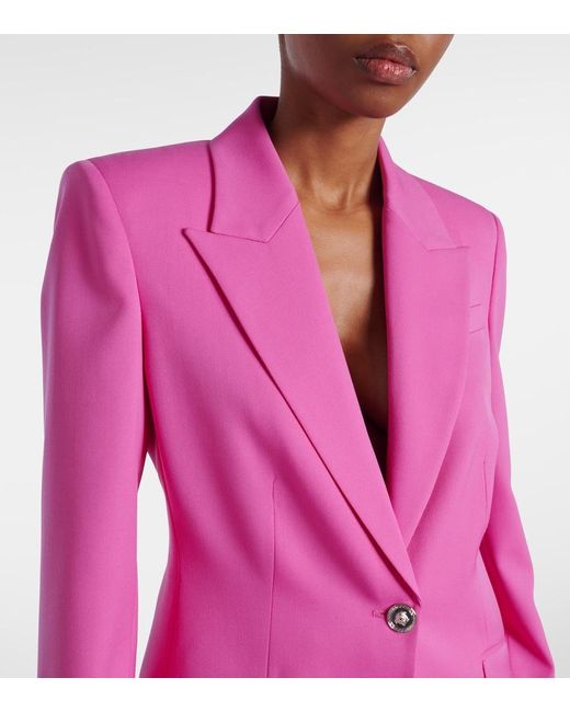 Versace Pink Medusa Wool Blazer