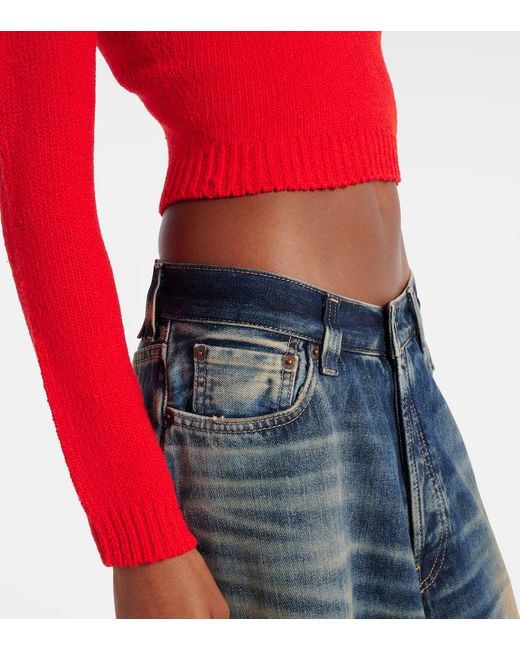 Pullover Cropped di Acne in Red