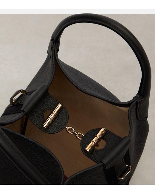 Loro Piana Black Bucket Bag Bale Small Aus Leder