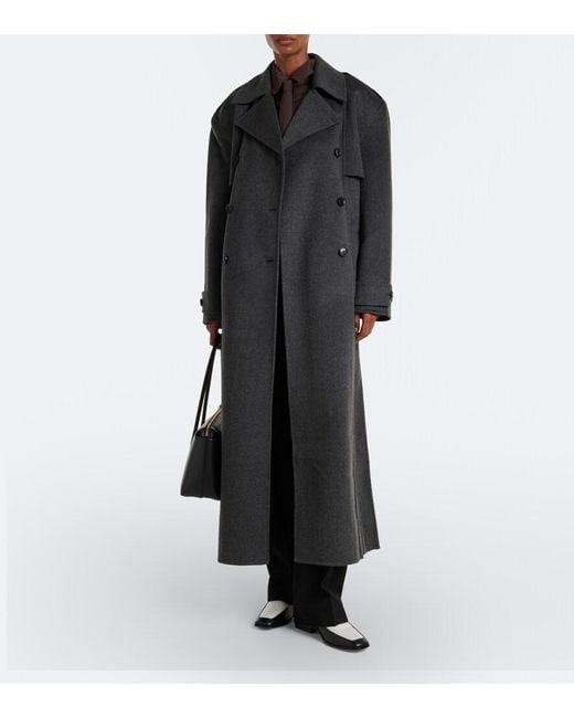 Frankie Shop Black Nikola Belted Wool And Cashmere Coat