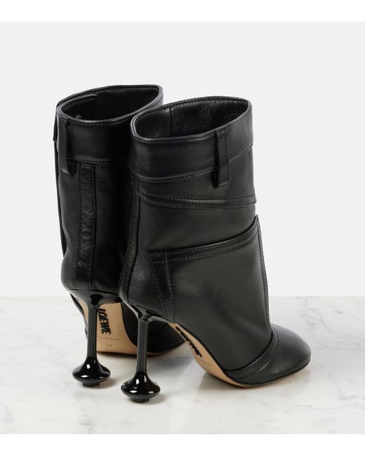 Loewe Black Toy Panta 90 Leather Ankle Boots