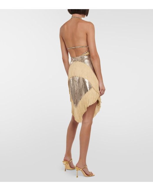 Rabanne Natural Embellished Miniskirt