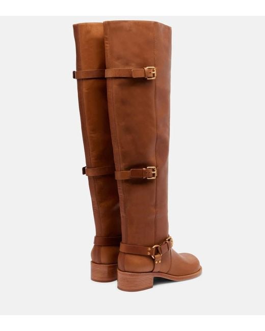 Farm Rio Brown Overknee-Stiefel Aus Leder