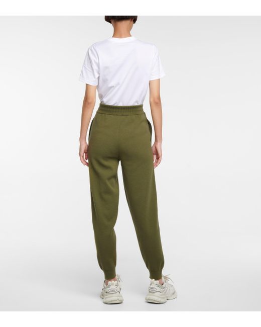 Burberry Wool And Cashmere-blend Knit Pants in Green - Lyst