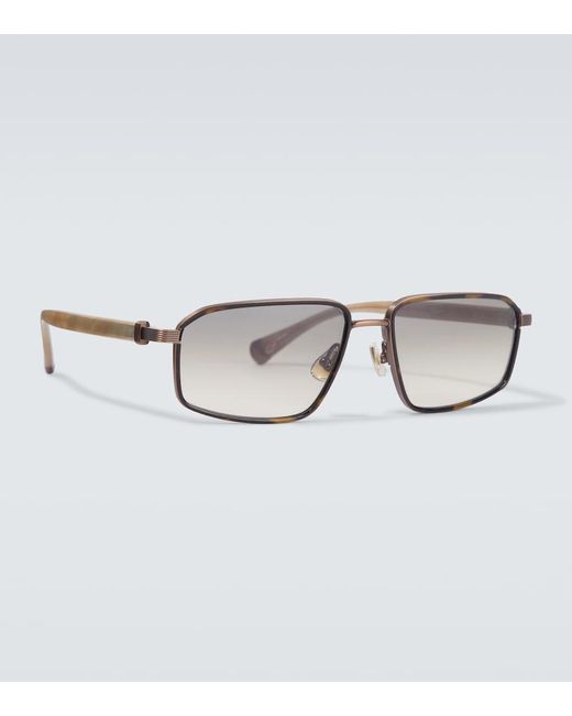 Brunello Cucinelli Brown Jarama Rectangular Sunglasses for men