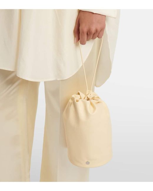 The Row Sporty Leather Pouch in Natural | Lyst