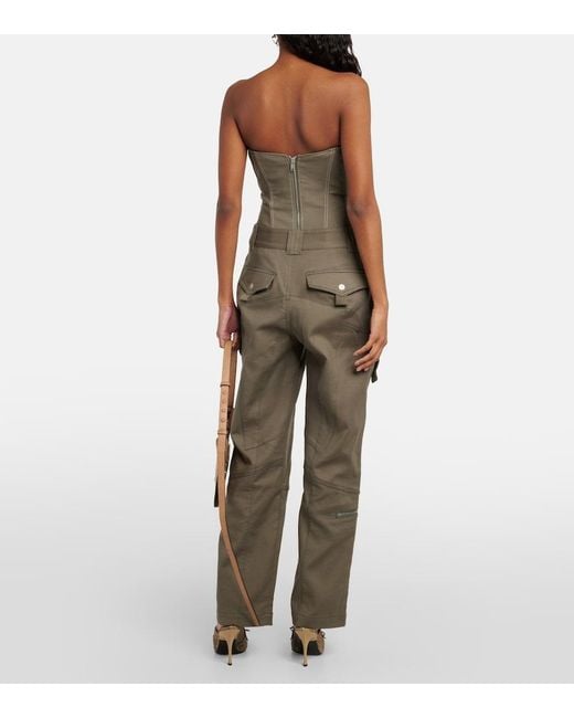 Dion Lee Green Mid-Rise Cotton Twill Cargo Pants