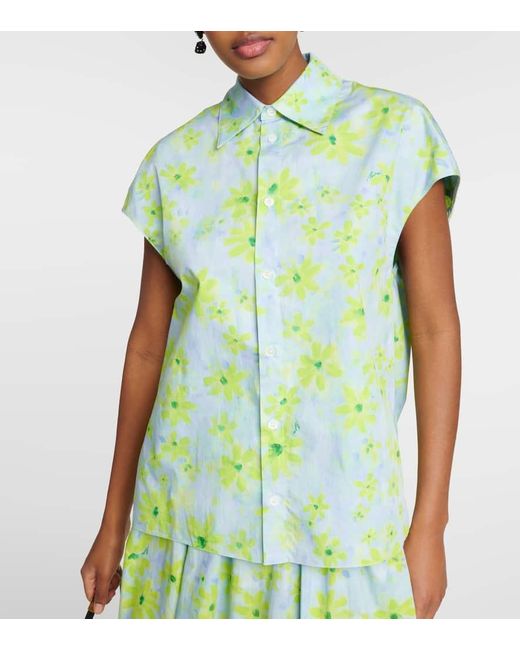 Marni Green Floral Cotton Shirt