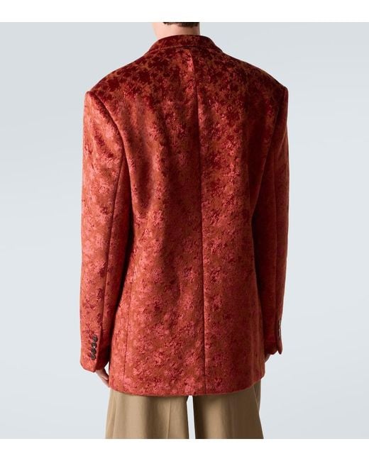 Dries Van Noten Red Double-Breasted Blazer for men