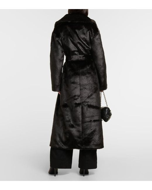 Frankie Shop Black Joni Faux Fur Coat