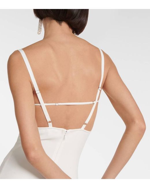 Nensi Dojaka White Bridal Robe Aus Crepe