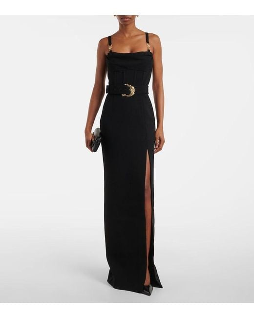 Rebecca Vallance Black Lucine Belted Gown