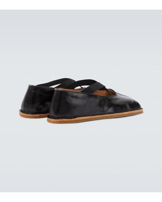 Dries Van Noten Black Leather Slip-On Shoes for men