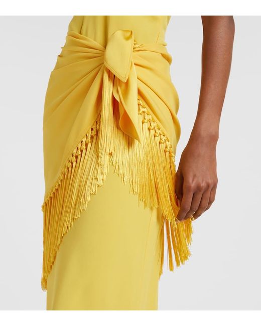 ‎Taller Marmo Metallic Meteora Open-Back Crepe Cady Gown