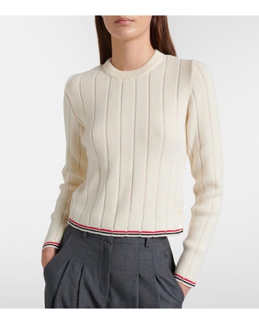 Thom Browne Natural Cable-Knit Virgin Wool Sweater