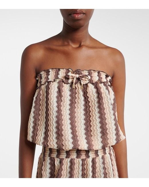 Melissa Odabash Natural Viv Striped Jumpsuit