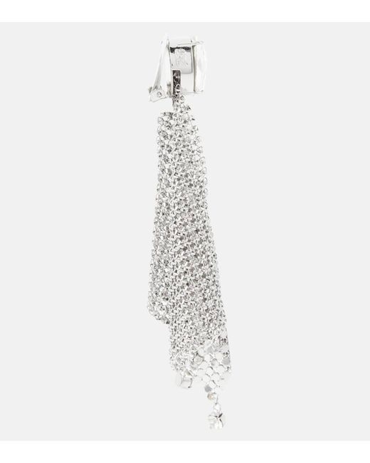 Rabanne White Crystal-embellished Chainmail Earrings