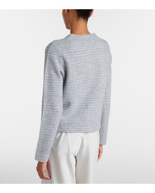 Vince Gray Checked Wool And Cashmere Cardigan