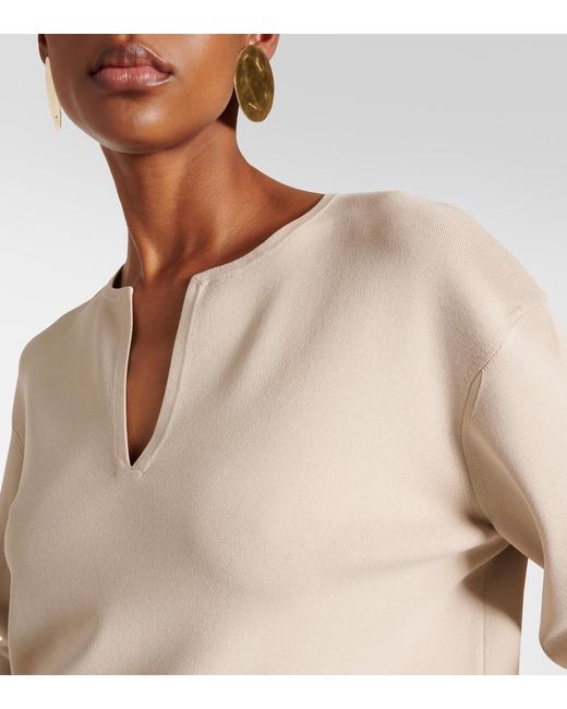 Max Mara White Leisure Sottile Jersey Blouse