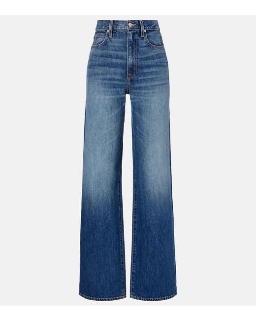 SLVRLAKE Denim Blue Eva Faded Wide-Leg Jeans