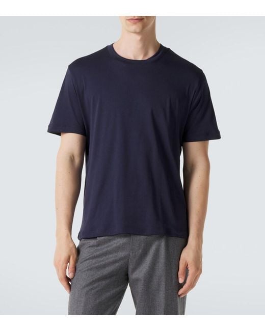 Eleventy Blue Cotton-Blend T-Shirt for men