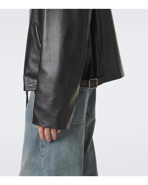 Loewe Black Leather Jacket for men